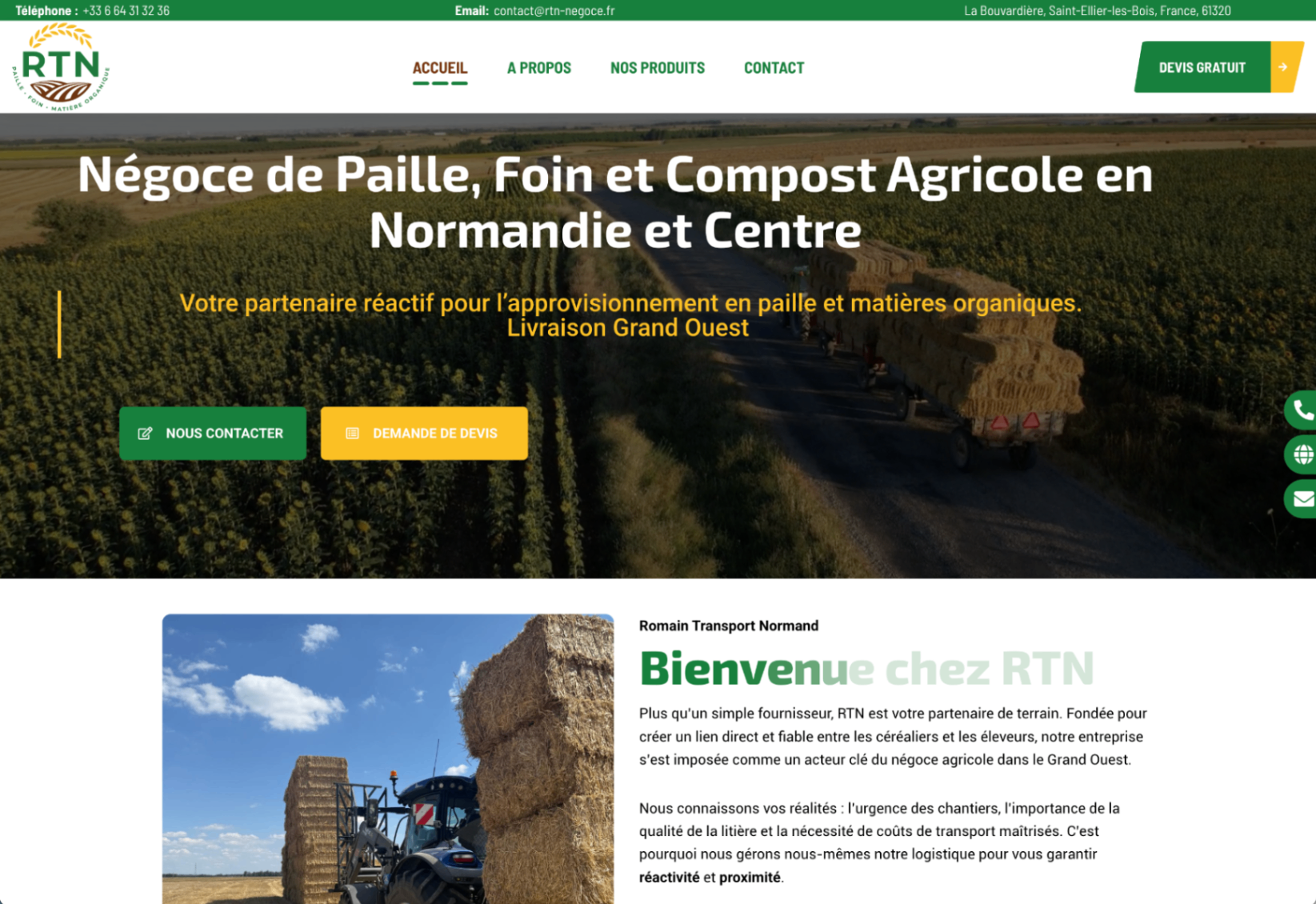 Aperçu du site RTN Négoce