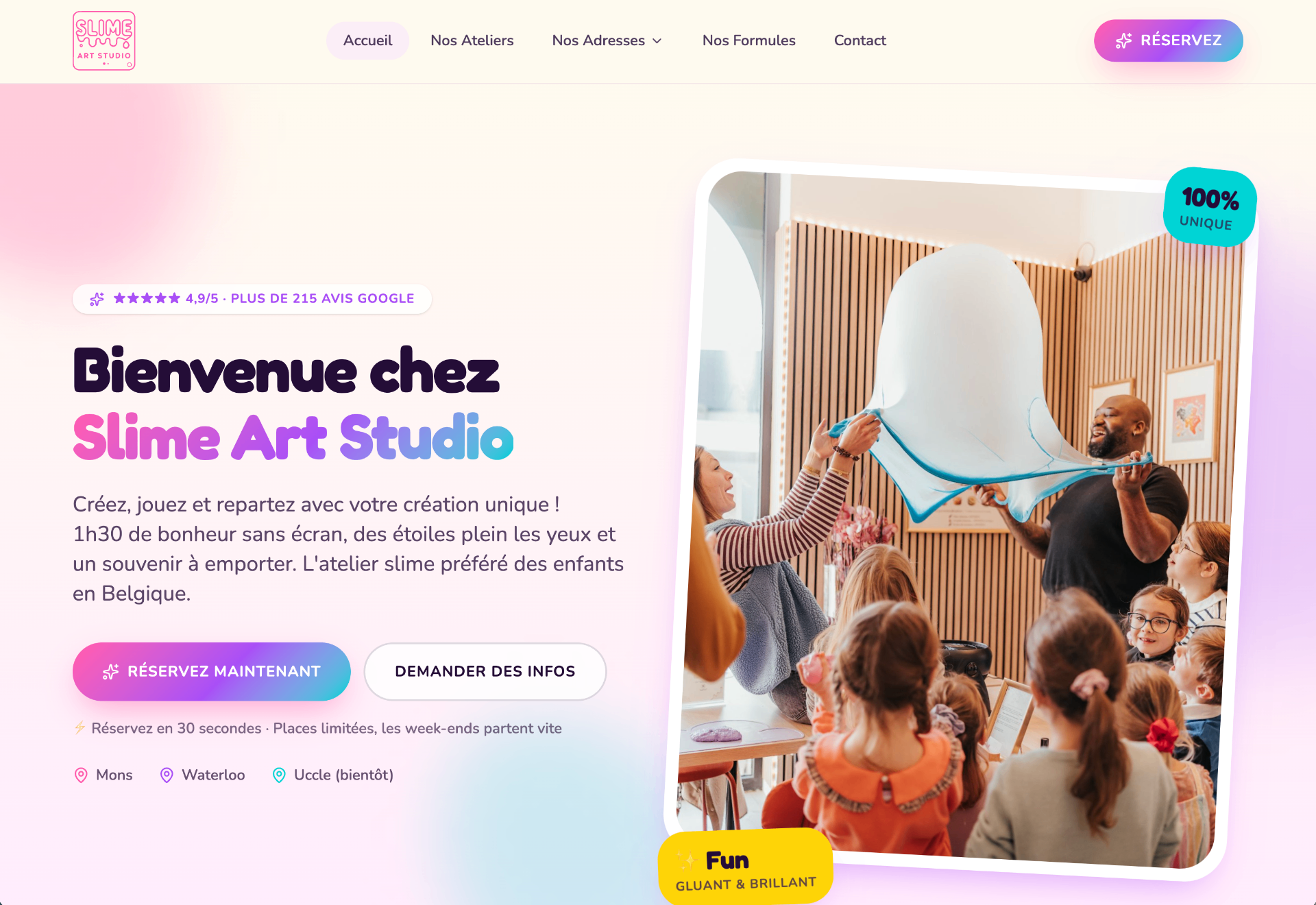 Aperçu du site Slime Art Studio