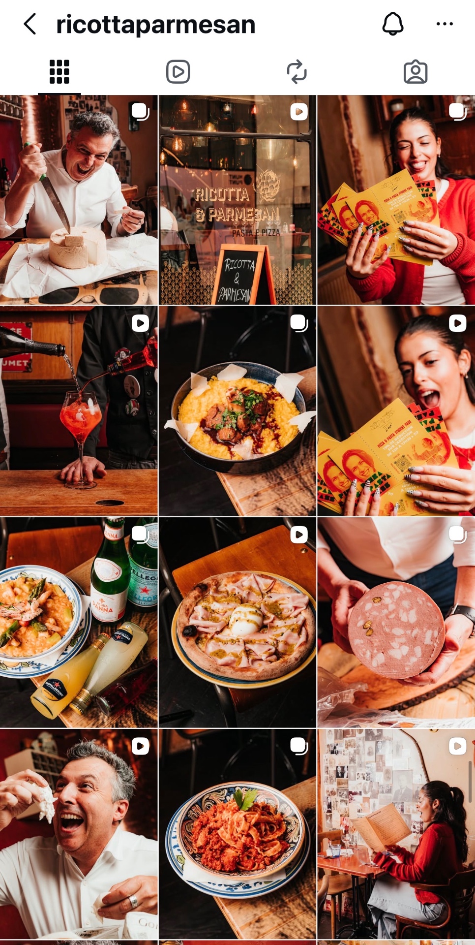 Feed Instagram Ricotta e Parmesan