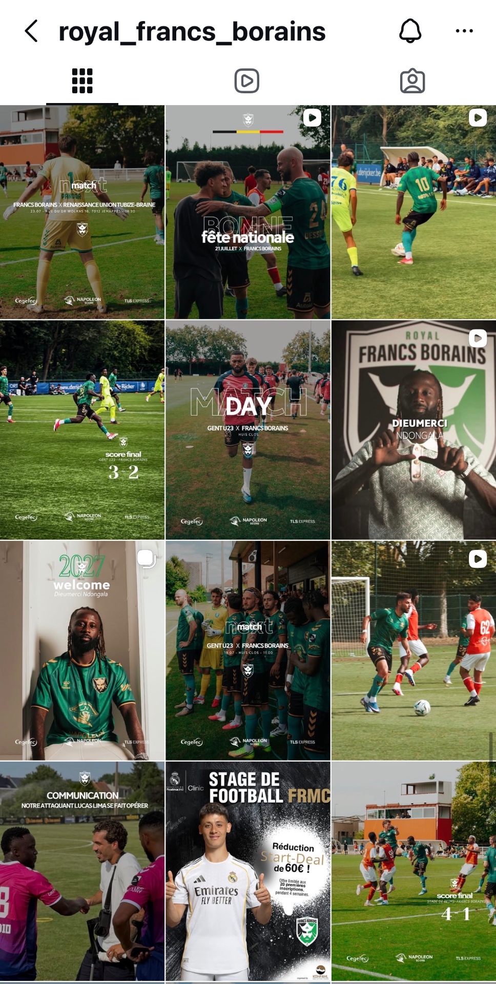 Feed Instagram Royal Francs Borains