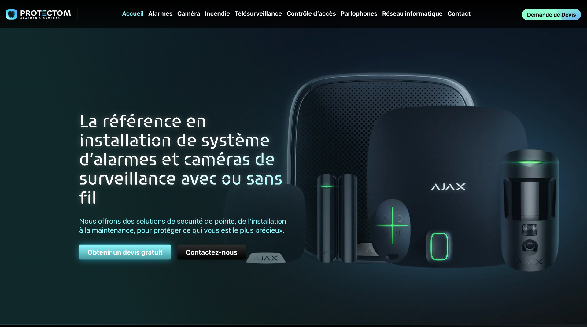 Aperçu du site Protectom